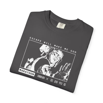 Marathon Game Shirt Vandal Wireframe Escape Will Make Me God Tee
