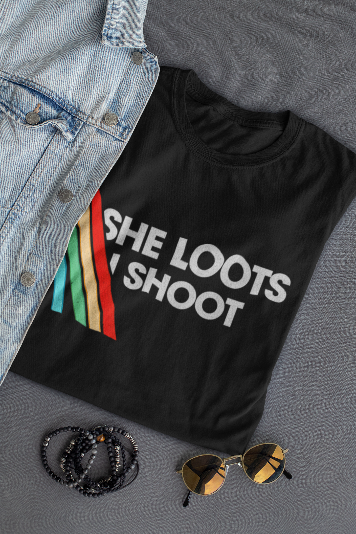 ARC Raiders Video Game Black Shirt Folded View