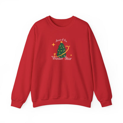 Red Stardew Valley Christmas sweater featuring Feast of the Winter Star artwork