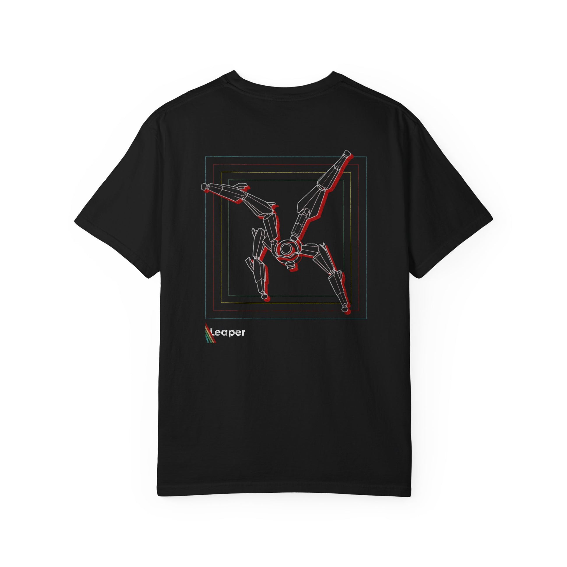 Black Arc Raiders ARC Leaper t-shirt with distressed print of Leaper graphic on back