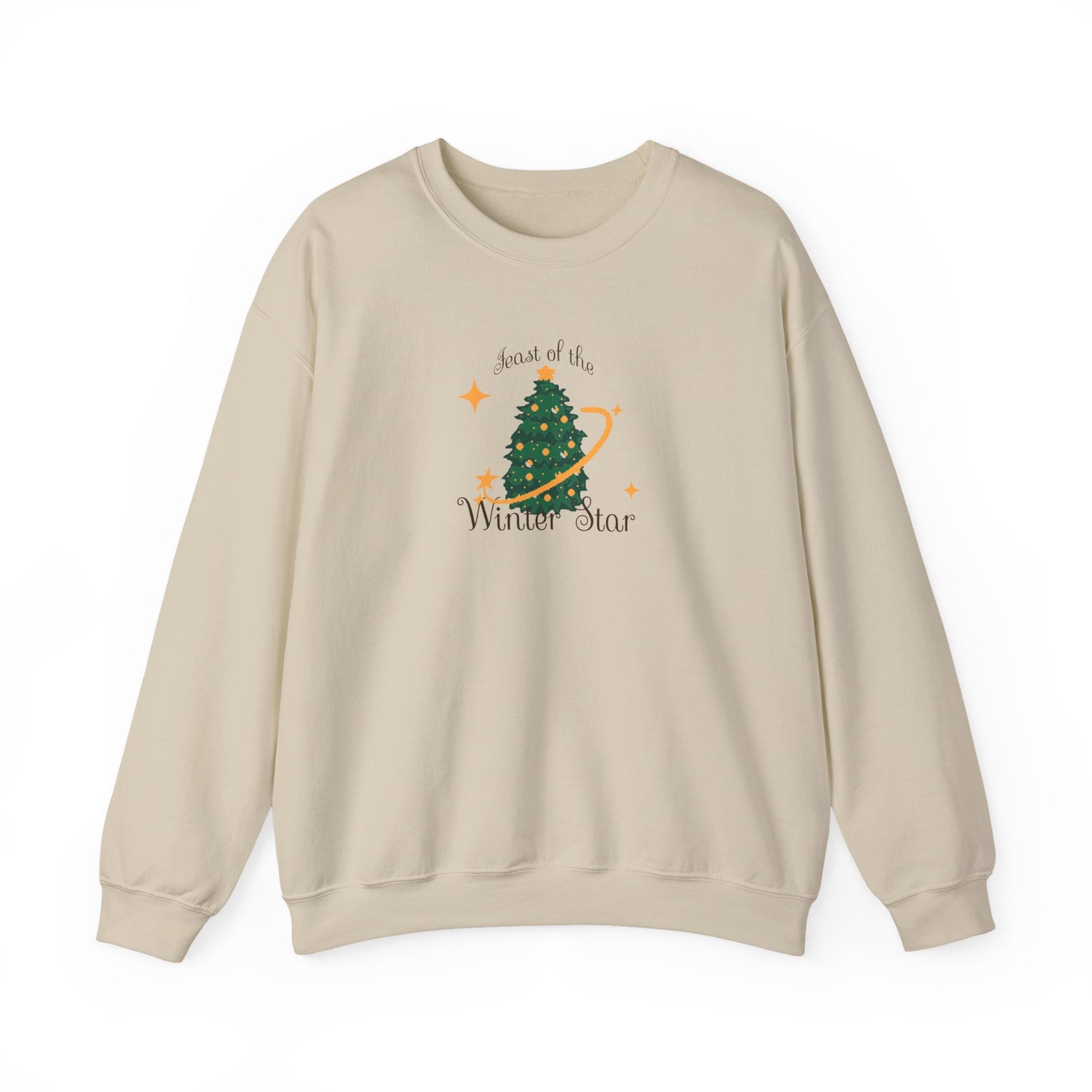 Beige Stardew Valley holiday sweatshirt inspired by Feast of the Winter Star