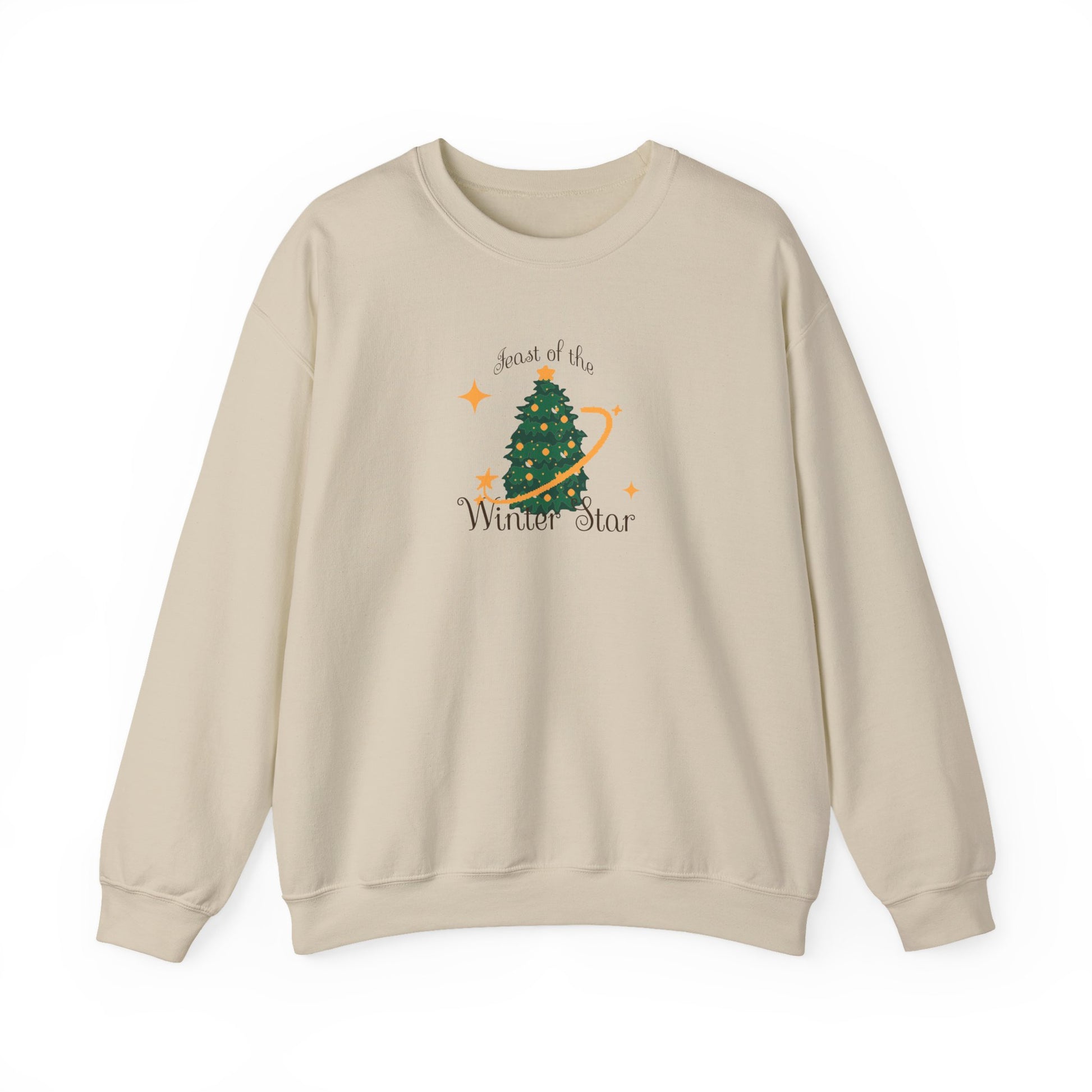 Beige Stardew Valley holiday sweatshirt inspired by Feast of the Winter Star