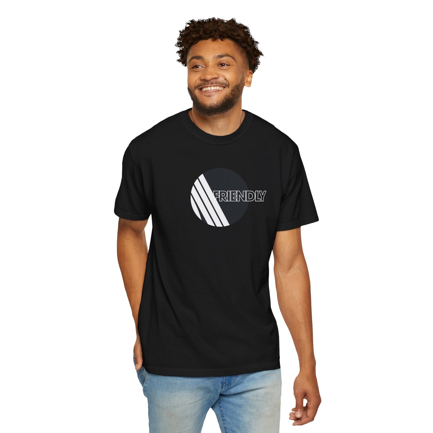 ARC Raiders Friendly minimalist t shirt worn by model casual fit