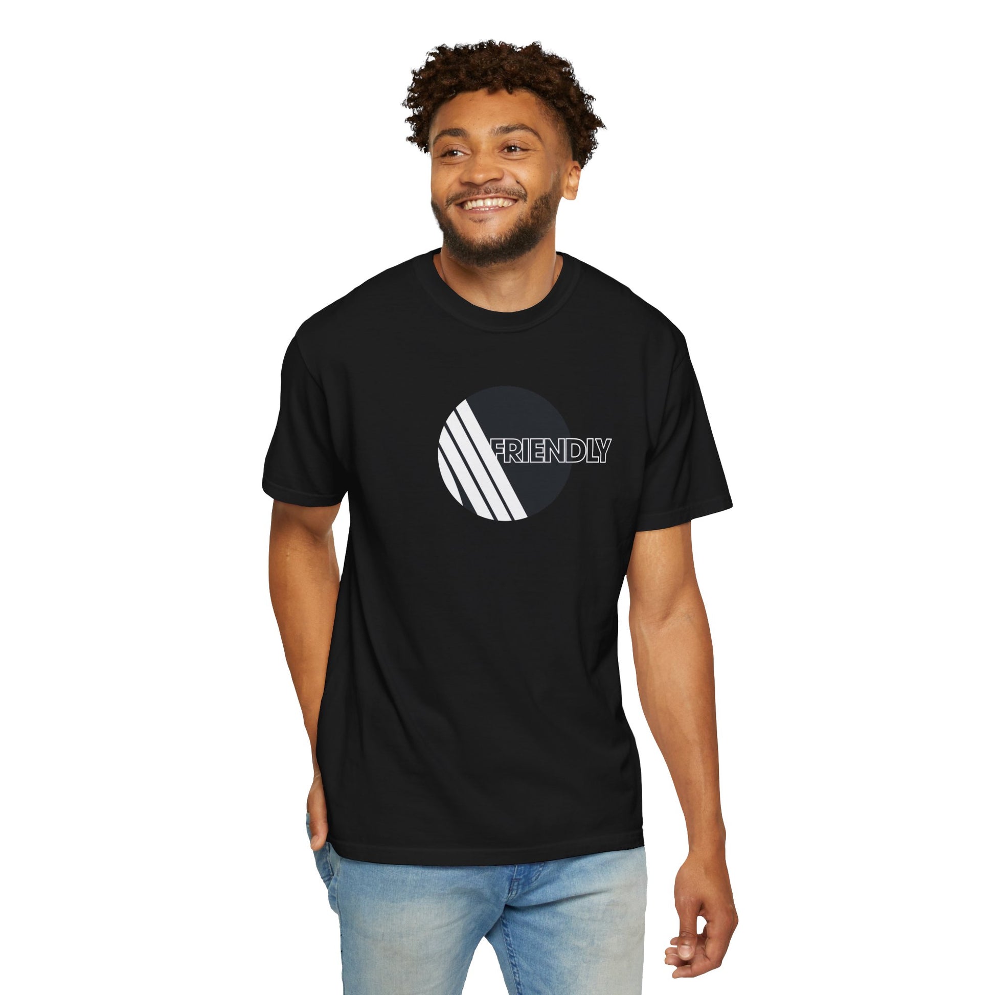 ARC Raiders Friendly minimalist t shirt worn by model casual fit