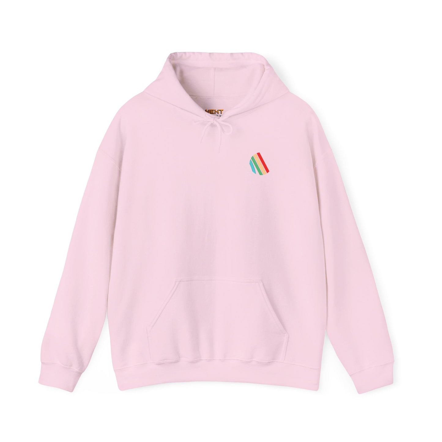 Arc Raiders logo graphic hoodie with front emblem print on pink unisex hoodie