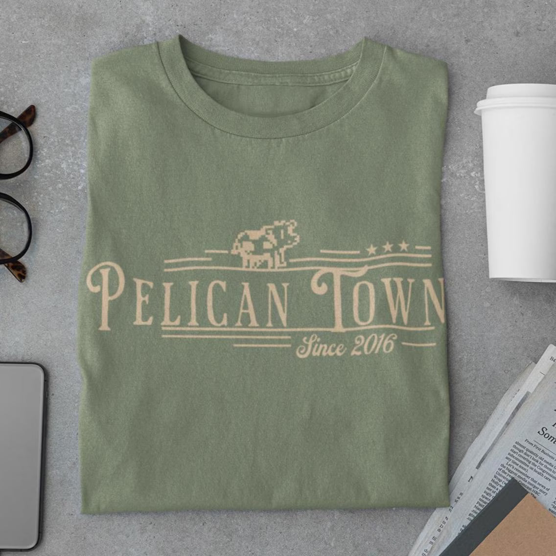 Stardew Valley Graphic Tee – Pelican Town Design | Soft Cotton Unisex Shirt