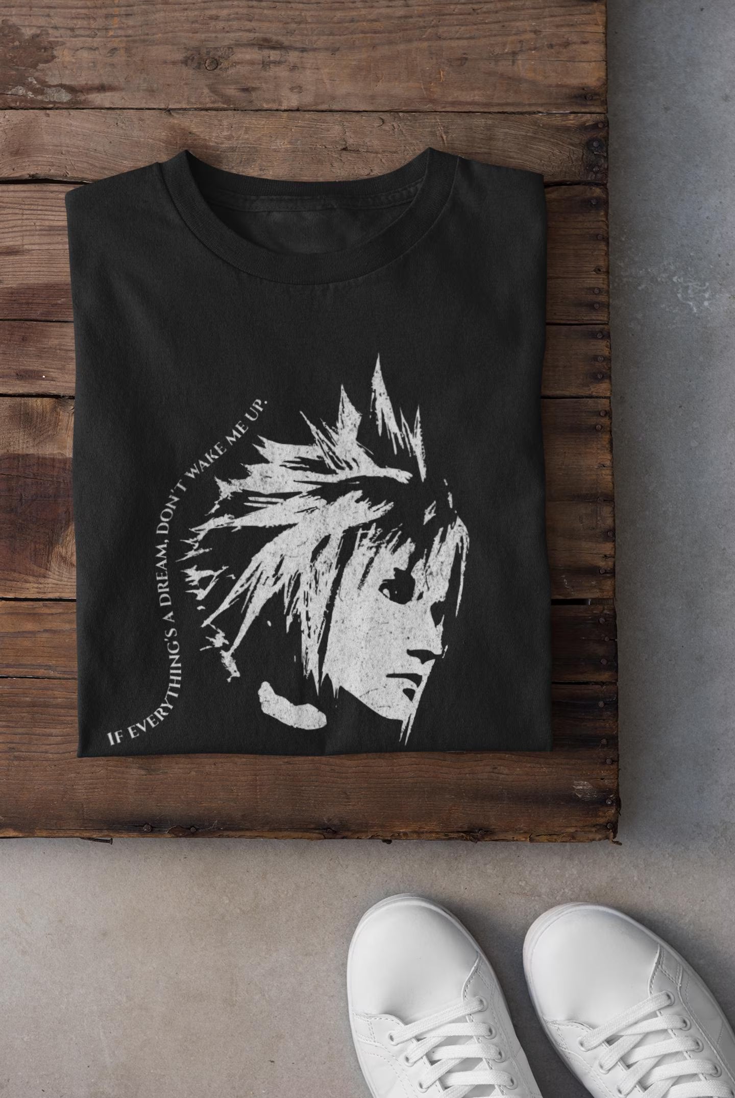 Final Fantasy 7 - Cloud Strife Minimalistic Black and White T-Shirt