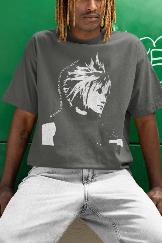 Final Fantasy 7 - Cloud Strife Minimalistic Black and White T-Shirt